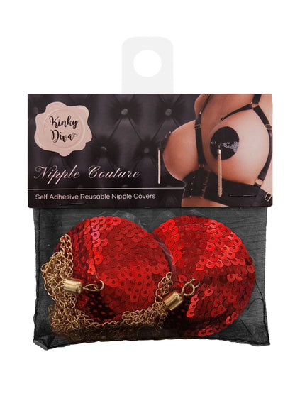 Beste vandaag nog: Sequin Nipple Covers w Chain by Kinky Diva - bij Happytoys Sexshop: Toys for Feeling Happy & Easy 😊