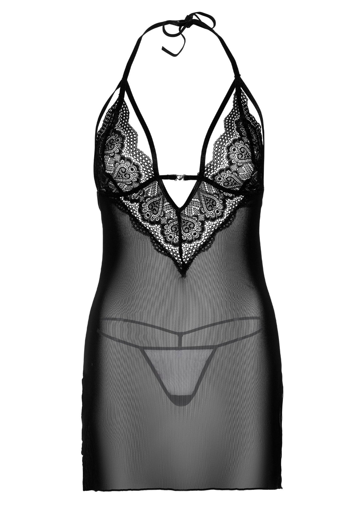 Bestel: Strappy Lace Babydoll & String - bij Happytoys: de erotische sex webshop | liever Happy dan Easy ⭐⭐⭐⭐⭐
