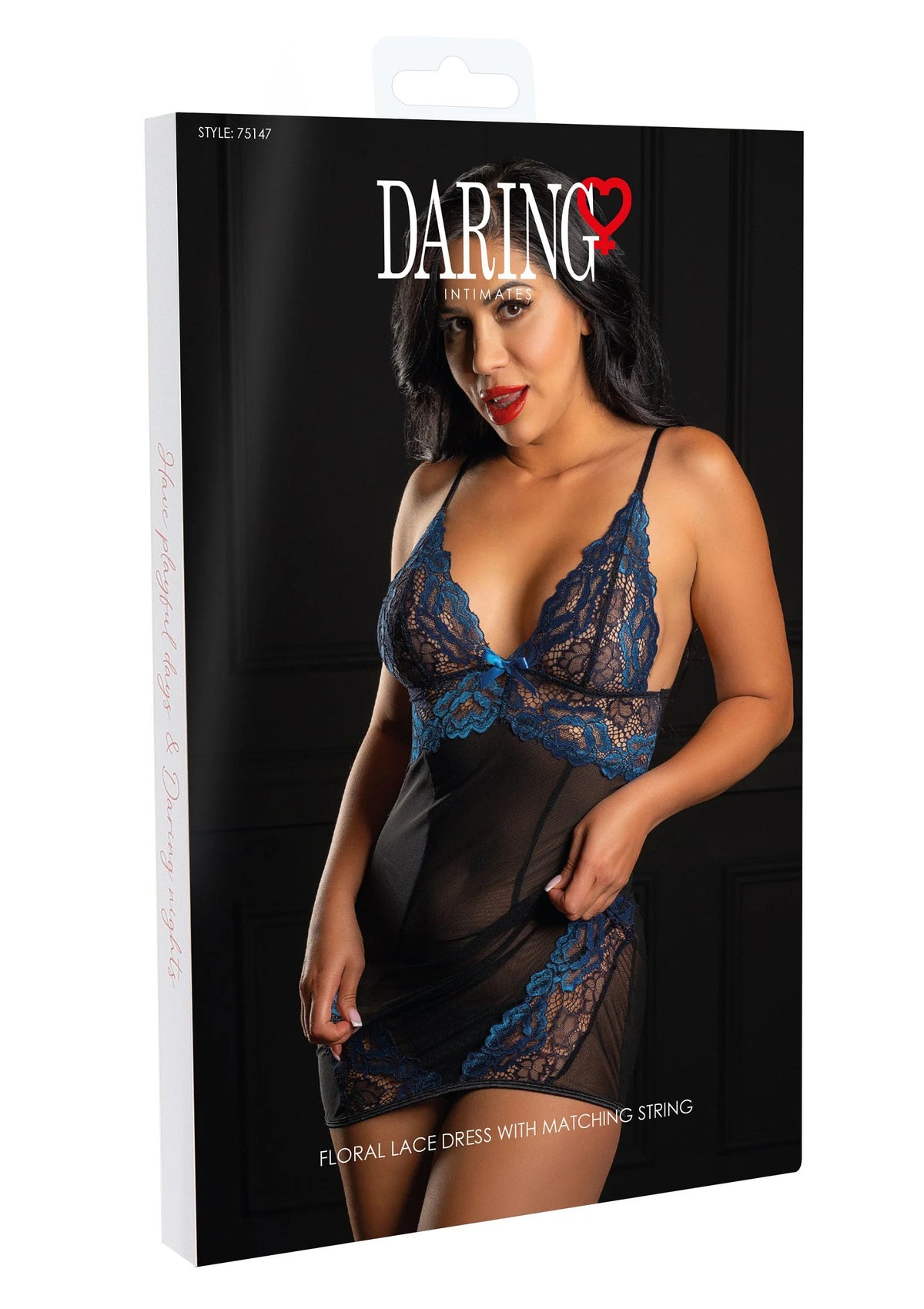 Beste vandaag nog: Floral lace dress with string by Daring Intimates - bij Happytoys Sexshop: Toys for Feeling Happy & Easy 😊