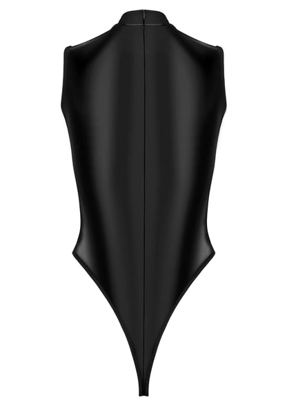 Kotek body met luipaardprint achterkant, hoge beenuitsnijding en mouwloos ontwerp