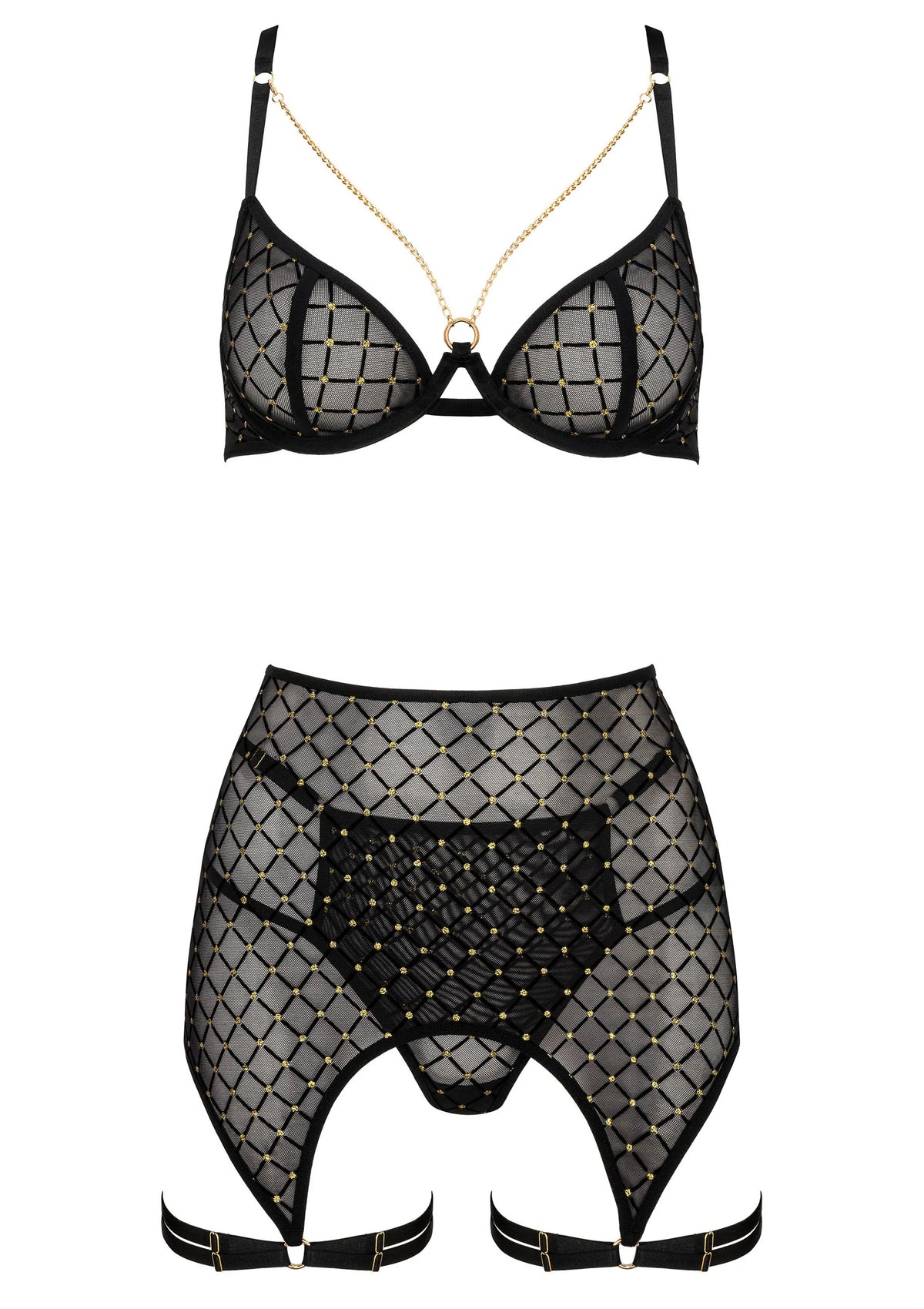 Beste vandaag nog: 3 Pcs Set THP101 Lingerie tbra, panty and garter S/M by Kotek - bij Happytoys Sexshop: Toys for Feeling Happy & Easy 😊
