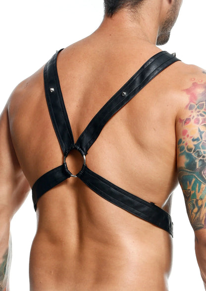 Bestel: DNGEON Cross Chain Harness by MOB Eroticwear Dngeon - bij Happytoys: de erotische sex webshop | liever Happy dan Easy ⭐⭐⭐⭐⭐