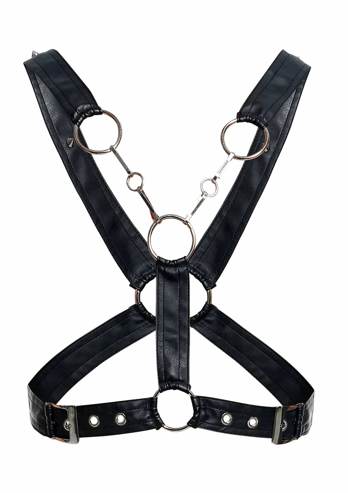 Bestel: DNGEON Cross Chain Harness by MOB Eroticwear Dngeon - bij Happytoys: de erotische sex webshop | liever Happy dan Easy ⭐⭐⭐⭐⭐