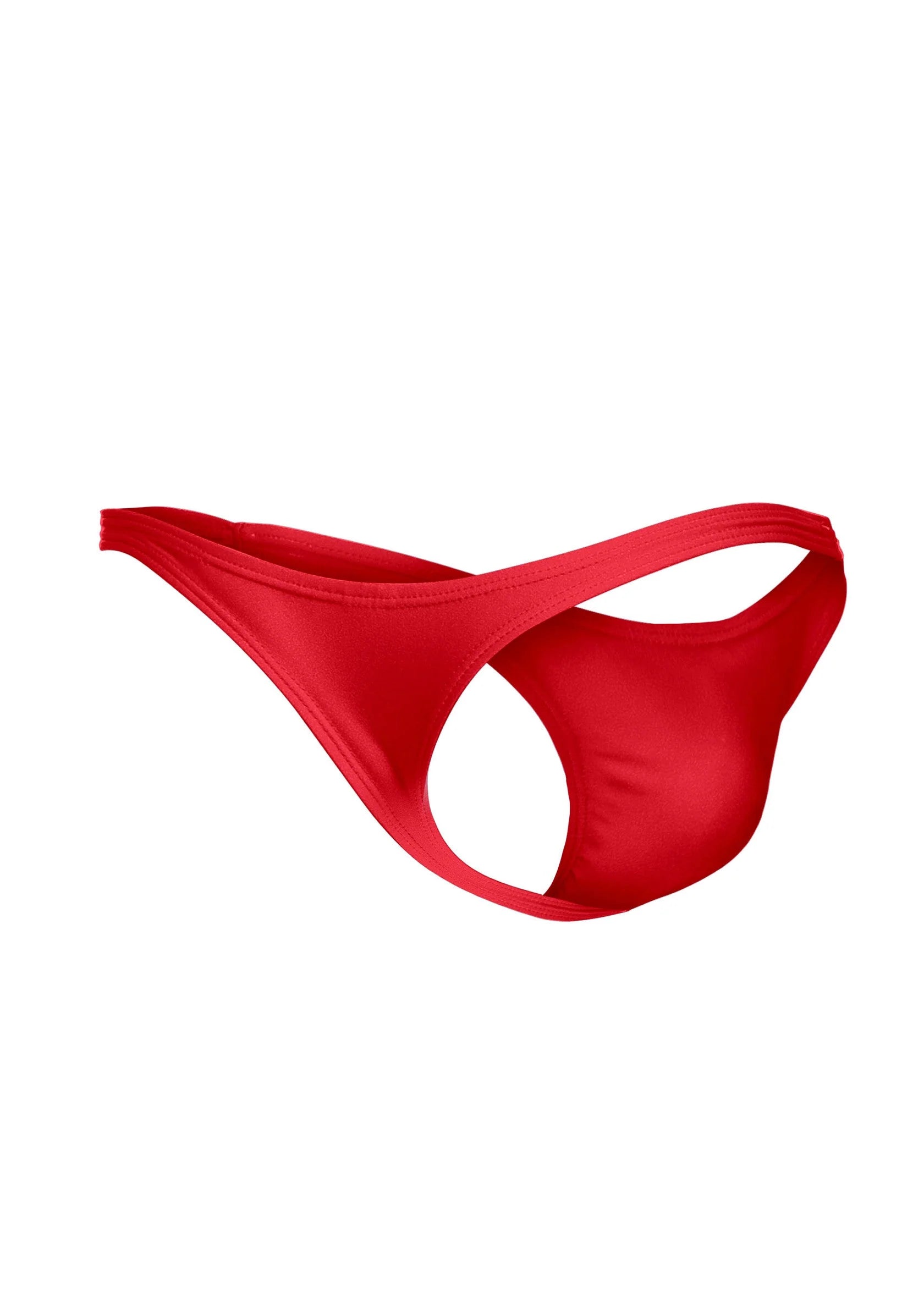 Justin+Simon tanga slip maat L, rood, met hoge beenuitsnijding