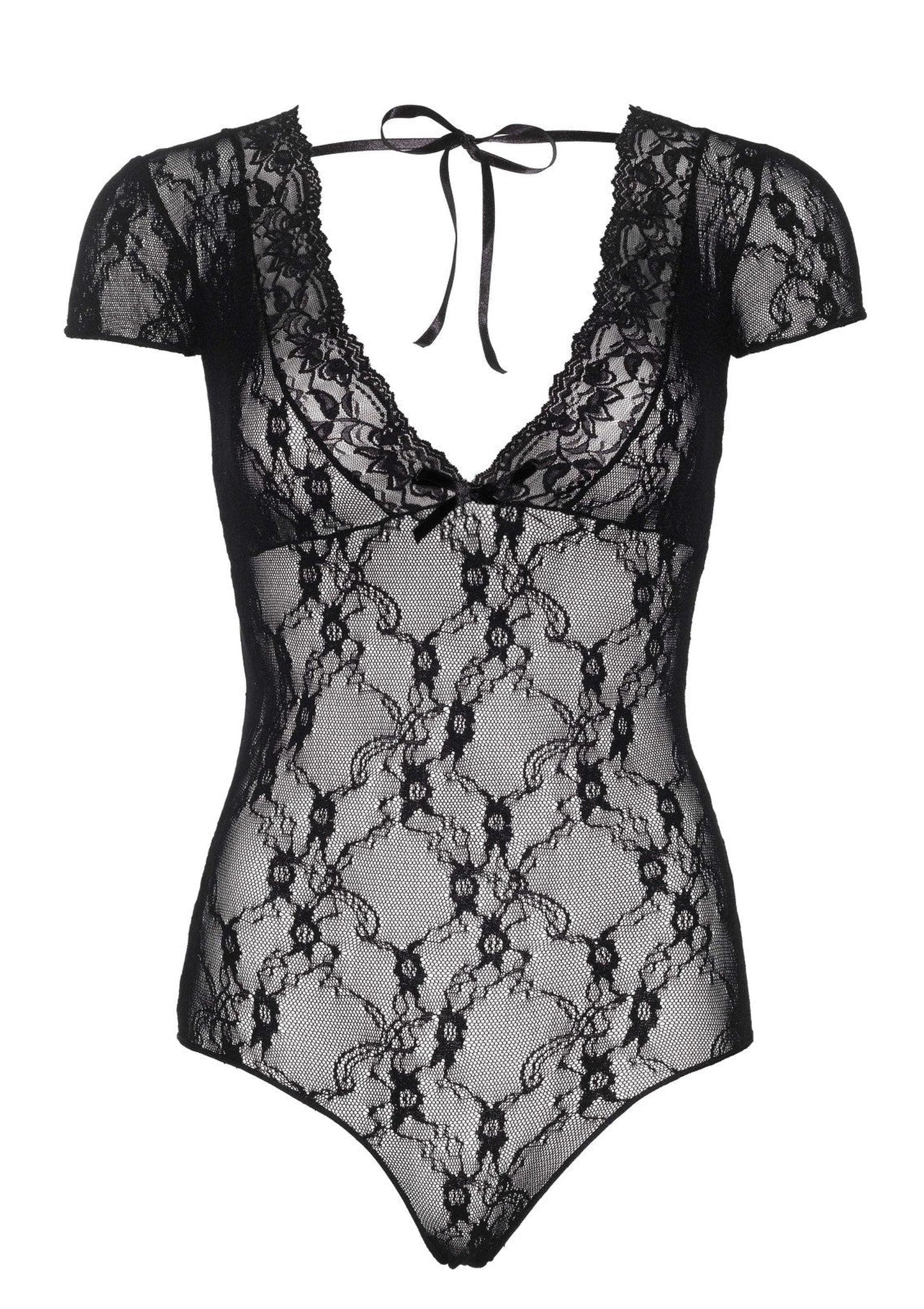 Floral Lace Backless Teddy