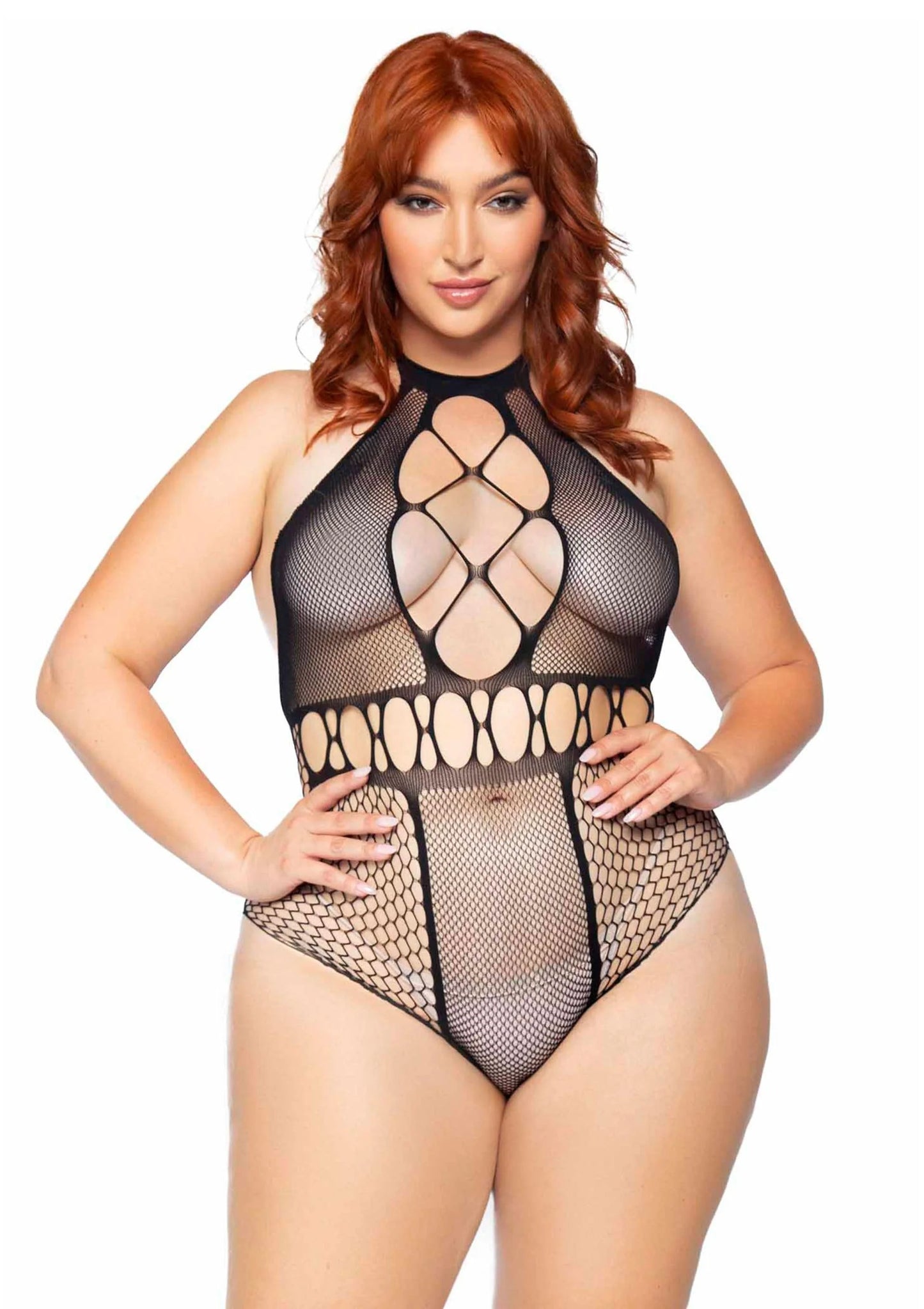 Beste vandaag nog: Plus Seamless Halter Bodysuit - bij Happytoys Sexshop: online sex shop for Feeling Happy & Easy 😊 - Default Title - 82029 - BLACK - 1X/2X