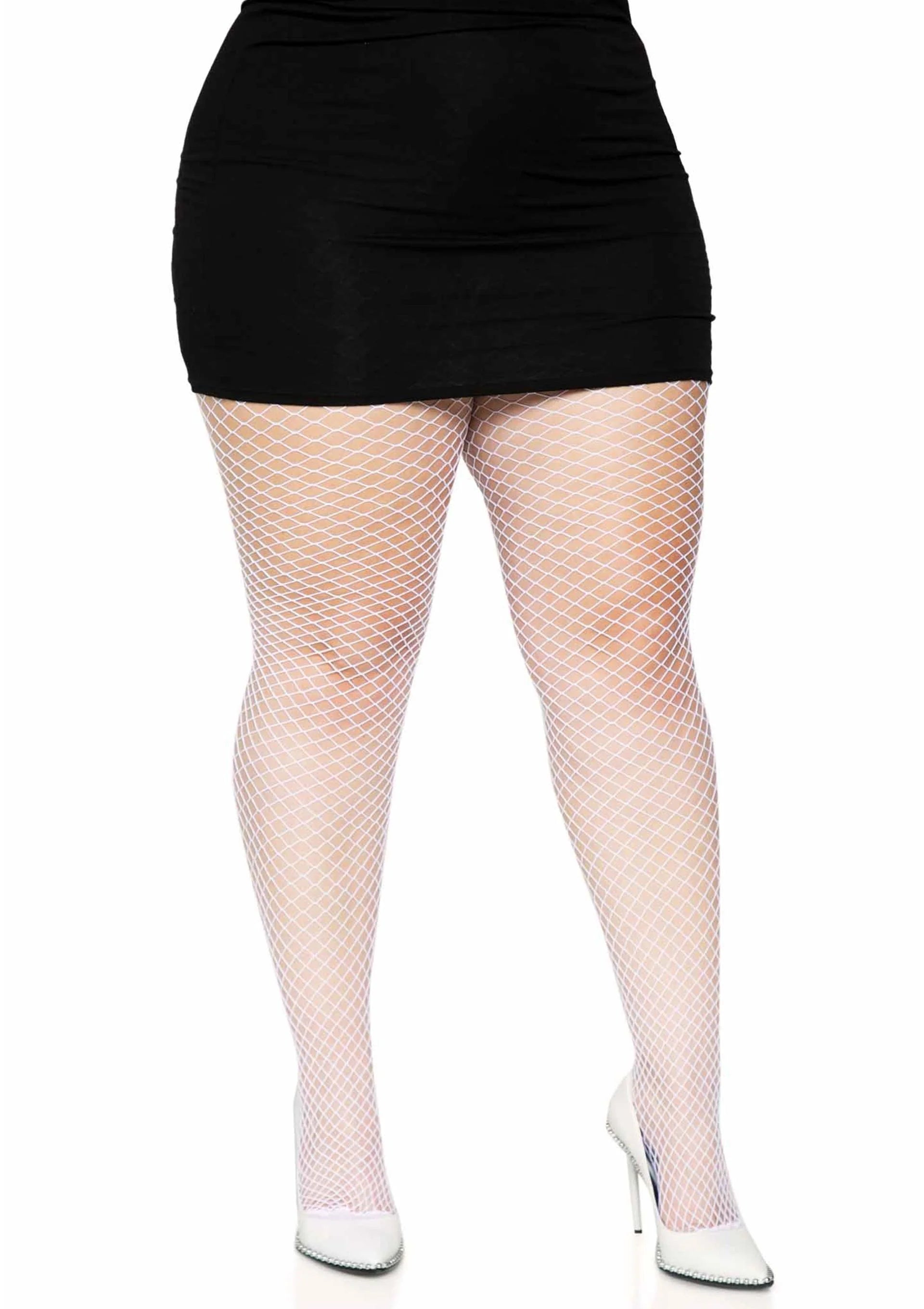 Beste vandaag nog: Plus Elastane Industrial Fishnet Pantyhose - bij Happytoys Sexshop: online sex shop for Feeling Happy & Easy 😊 - Default Title - 82078 - WHITE - 1X/2X
