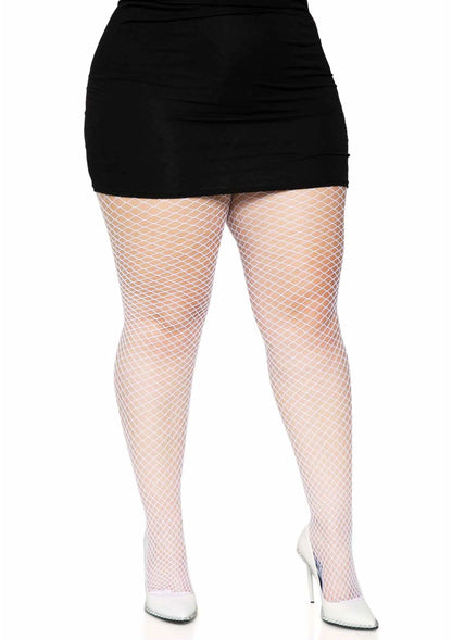 Beste vandaag nog: Plus Elastane Industrial Fishnet Pantyhose - bij Happytoys Sexshop: online sex shop for Feeling Happy & Easy 😊 - Default Title - 82078 - WHITE - 1X/2X