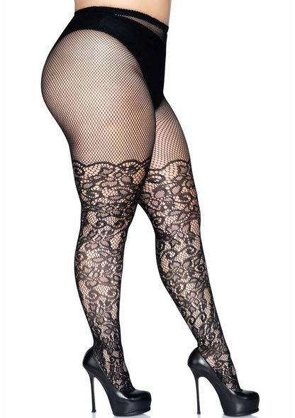Beste vandaag nog: Plus Floral Vine Net Pantyhose - bij Happytoys Sexshop: online sex shop for Feeling Happy & Easy 😊