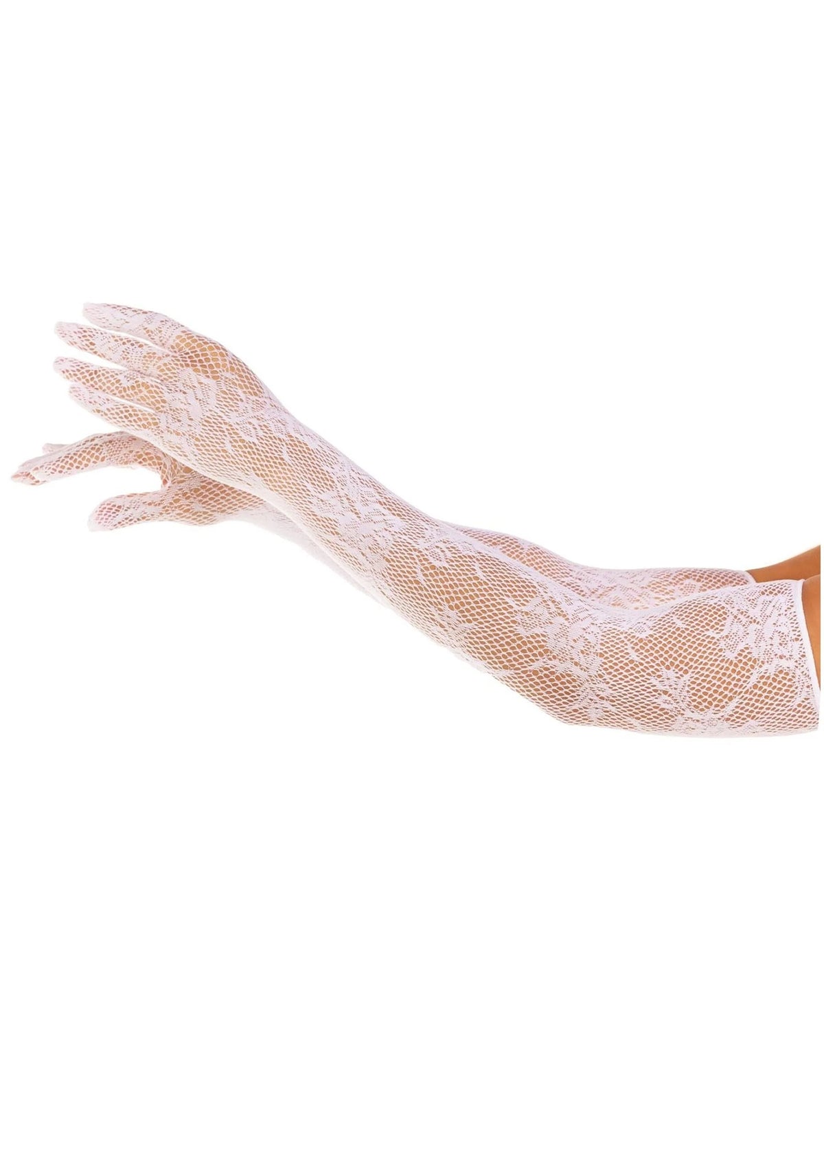 Beste vandaag nog: Opera Length Floral Net Gloves - bij Happytoys Sexshop: online sex shop for Feeling Happy & Easy 😊 - Default Title - 82109 - WHITE - O/S