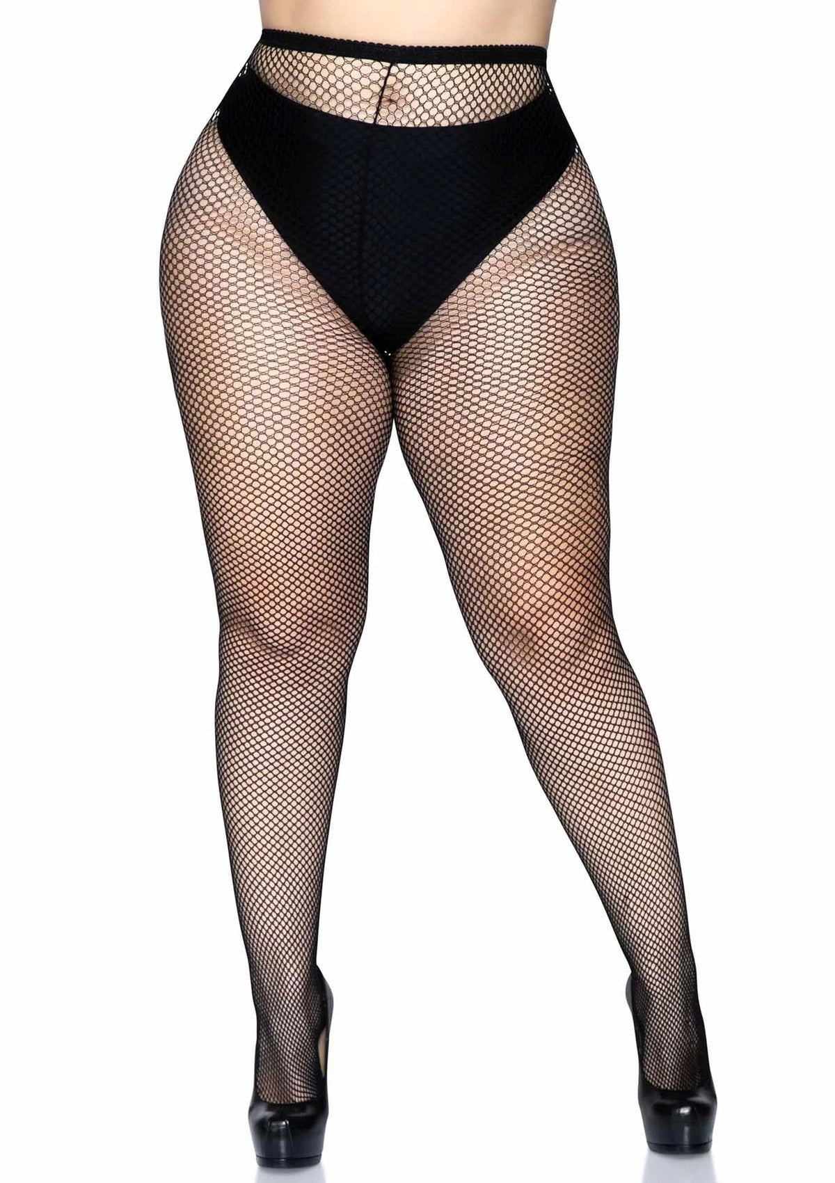 Beste vandaag nog: Plus Fishnet Pantyhose - bij Happytoys Sexshop: online sex shop for Feeling Happy & Easy 😊 - Default Title - 85186 - BLACK - O/S