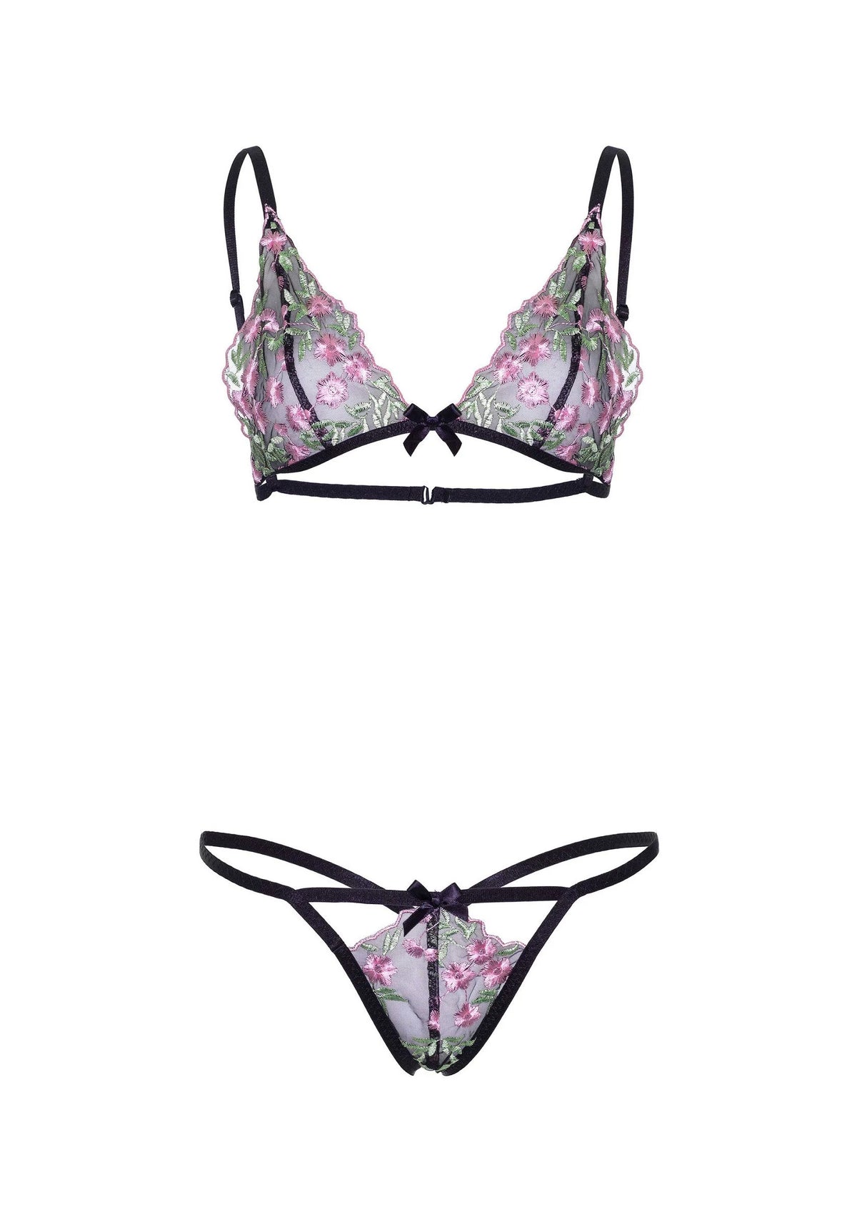 Beste vandaag nog: Floral Sheer Bra and String - bij Happytoys Sexshop: online sex shop for Feeling Happy & Easy 😊