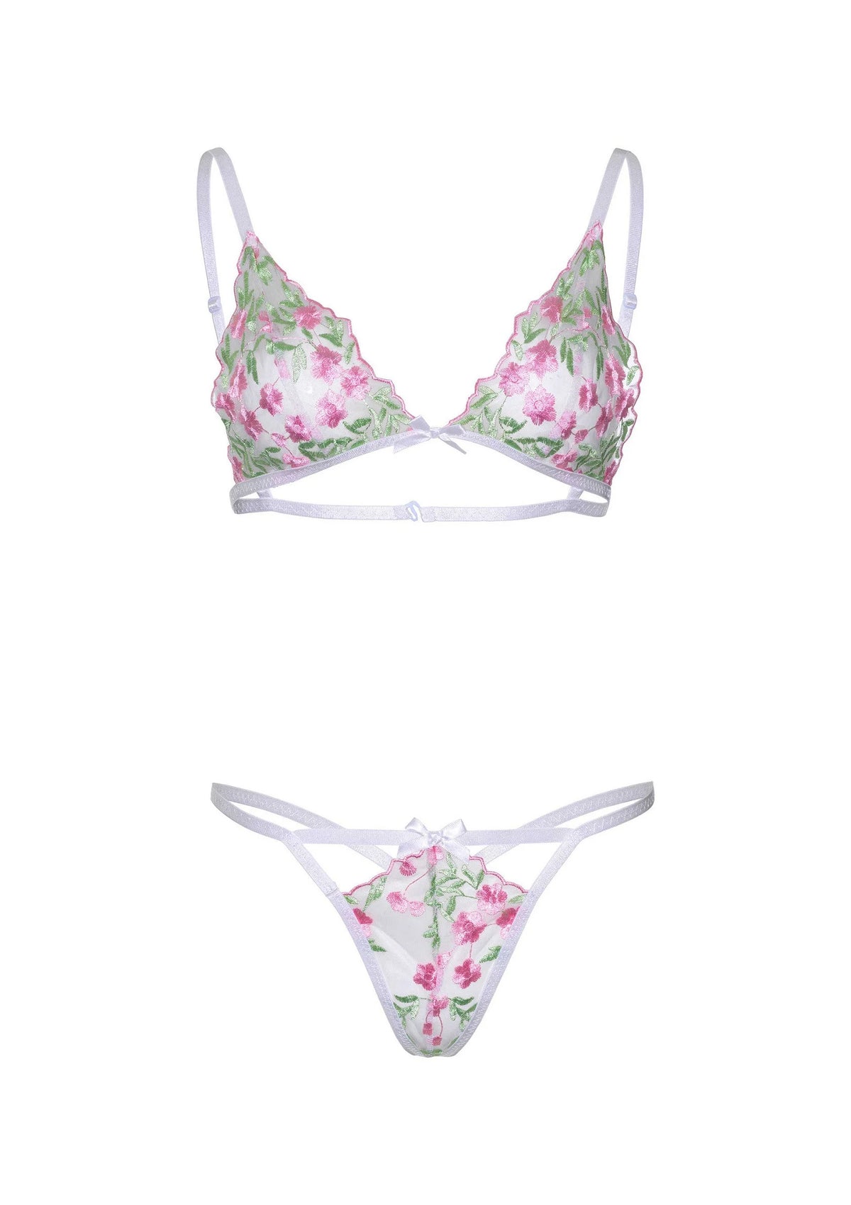 Beste vandaag nog: Floral Sheer Bra and String - bij Happytoys Sexshop: online sex shop for Feeling Happy & Easy 😊