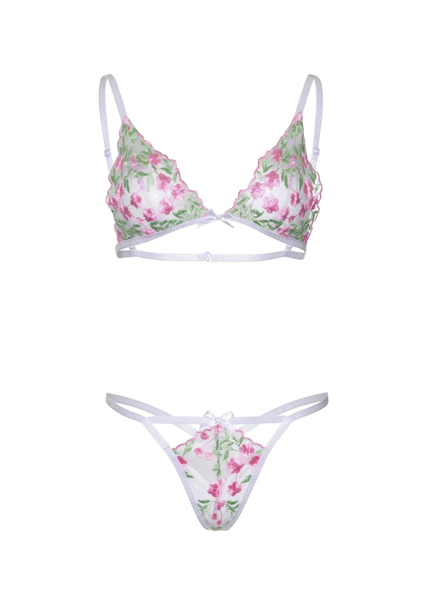 Beste vandaag nog: Floral Sheer Bra and String - bij Happytoys Sexshop: online sex shop for Feeling Happy & Easy 😊