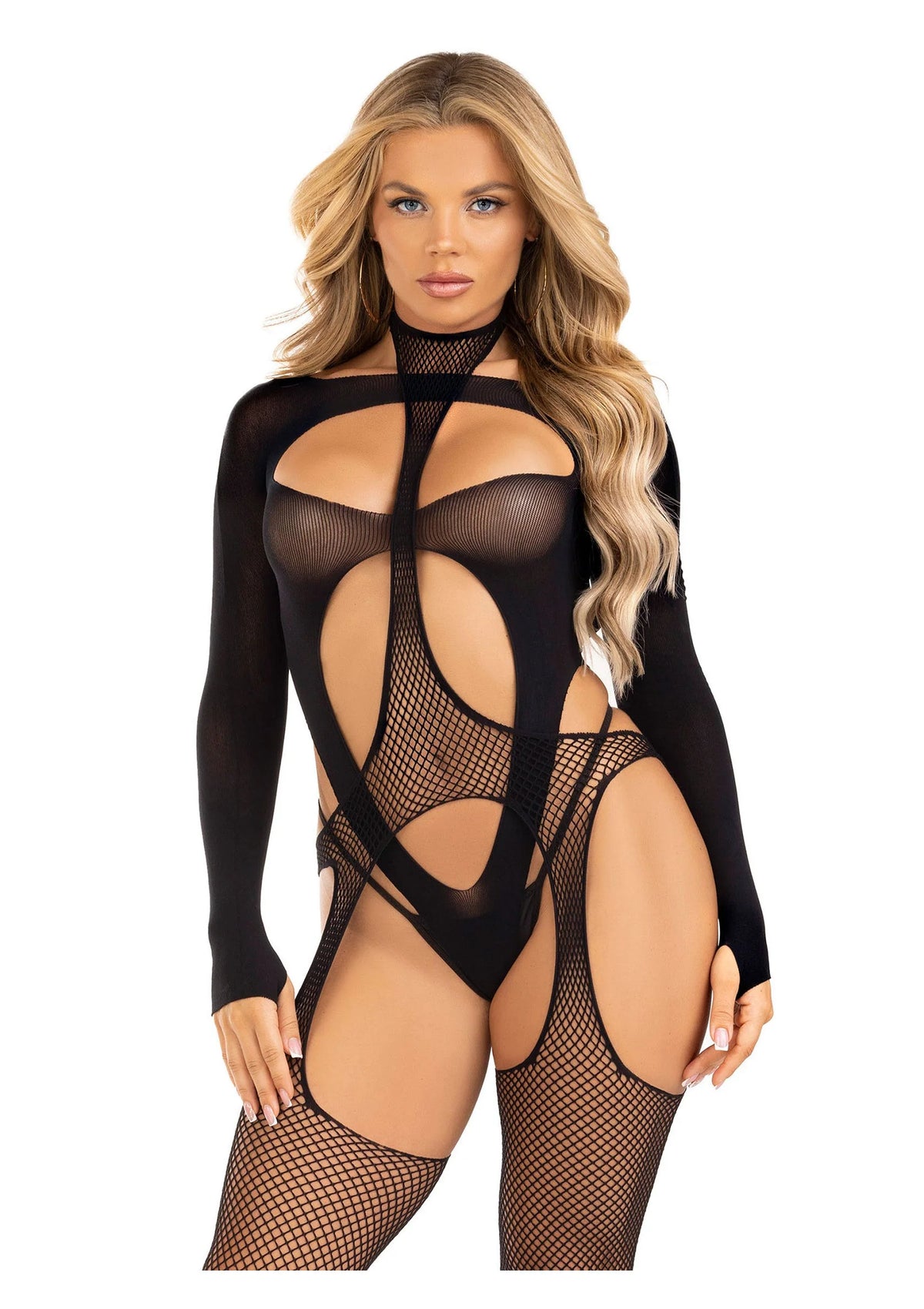 Beste vandaag nog: Leg Avenue Bodystocking with cutout teddy - bij Happytoys