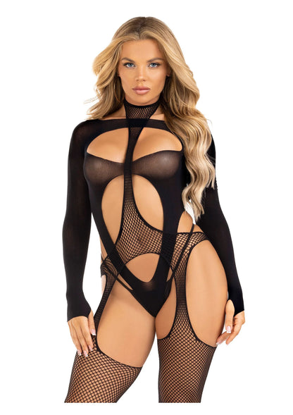 Beste vandaag nog: Leg Avenue Bodystocking with cutout teddy - bij Happytoys