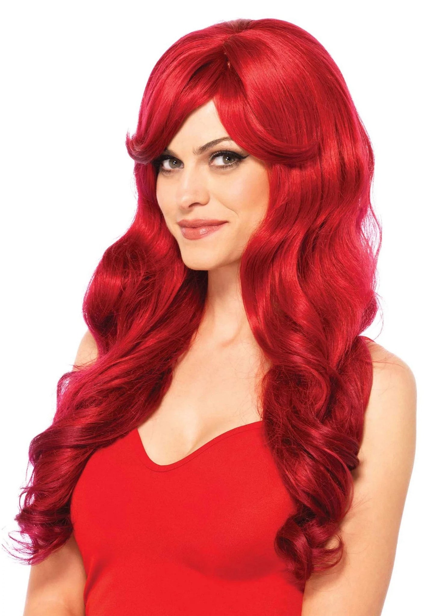 Bestel: Long Hair Wavy Red Wig by Leg Avenue - bij Happytoys: de erotische sex webshop | liever Happy dan Easy ⭐⭐⭐⭐⭐
