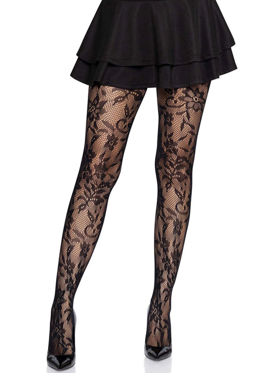 Bestel: Seamless Floral Lace Pantyhose - bij Happytoys: de erotische sex webshop | liever Happy dan Easy ⭐⭐⭐⭐⭐