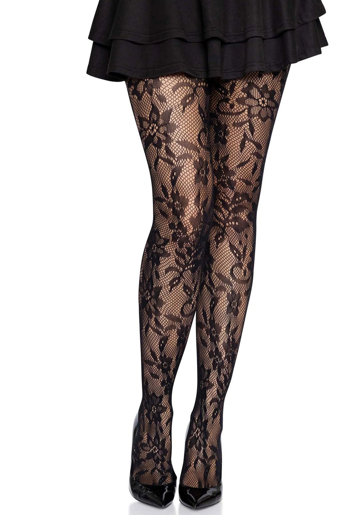 Bestel: Seamless Floral Lace Pantyhose - bij Happytoys: de erotische sex webshop | liever Happy dan Easy ⭐⭐⭐⭐⭐