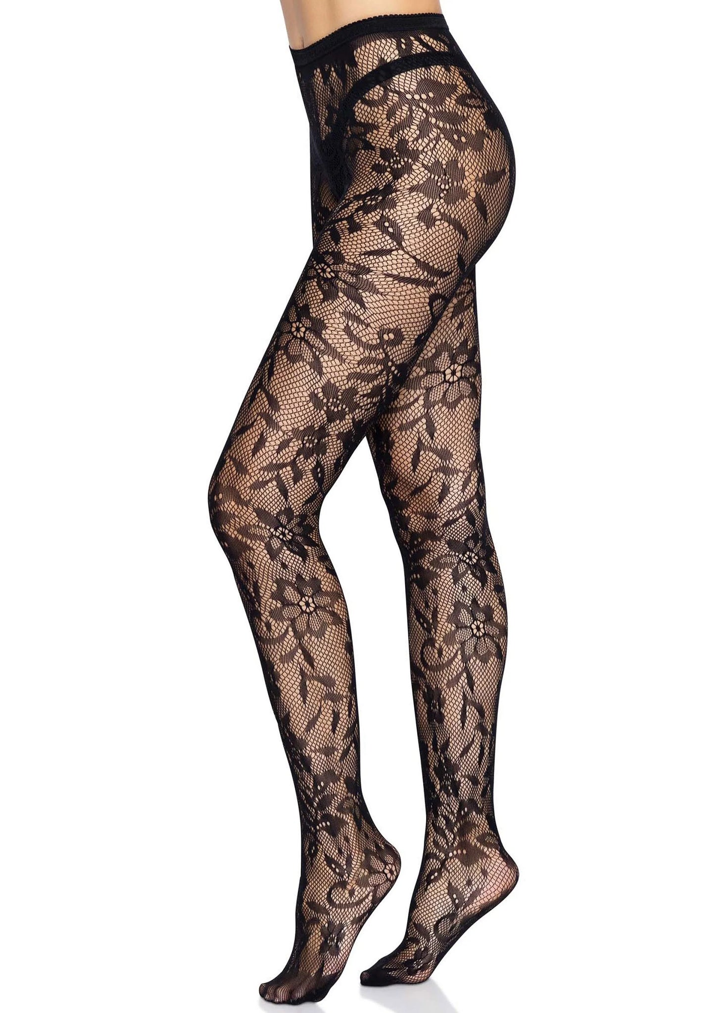 Bestel: Seamless Floral Lace Pantyhose - bij Happytoys: de erotische sex webshop | liever Happy dan Easy ⭐⭐⭐⭐⭐
