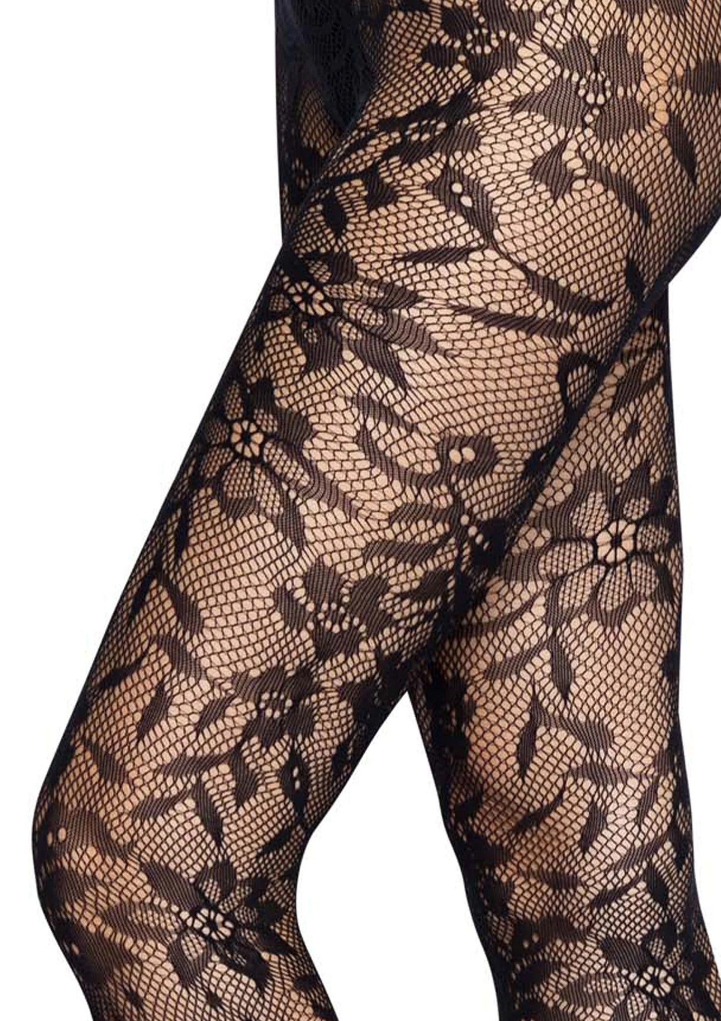 Bestel: Seamless Floral Lace Pantyhose - bij Happytoys: de erotische sex webshop | liever Happy dan Easy ⭐⭐⭐⭐⭐