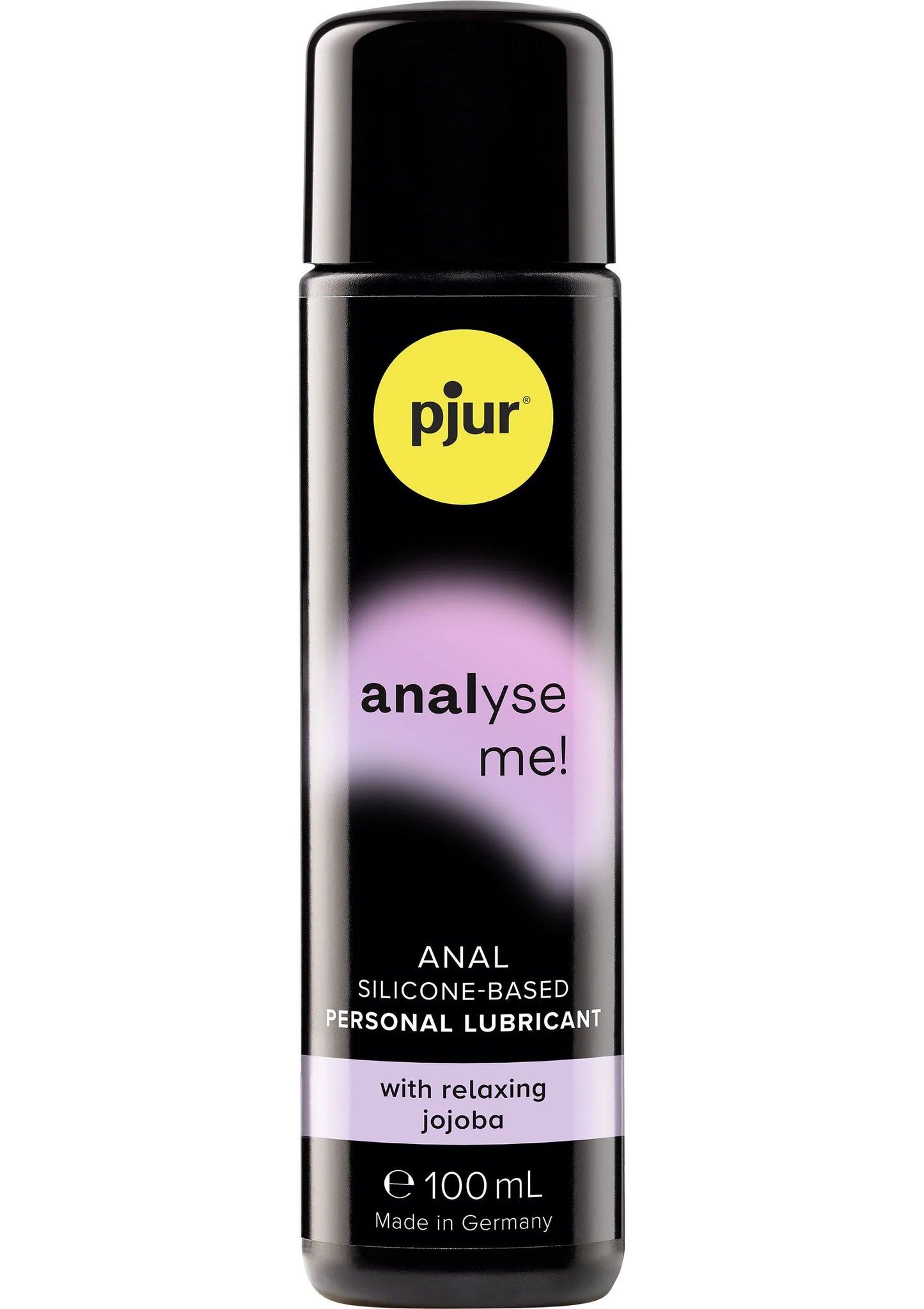 Siliconen glijmiddel 100 ml fles met pjur-analyse me! opdruk en relax-tekst