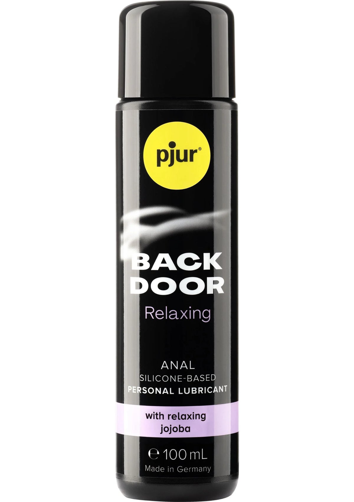 Siliconen glijmiddel pjur Back Door Relaxing in zwarte fles met 100 ml label