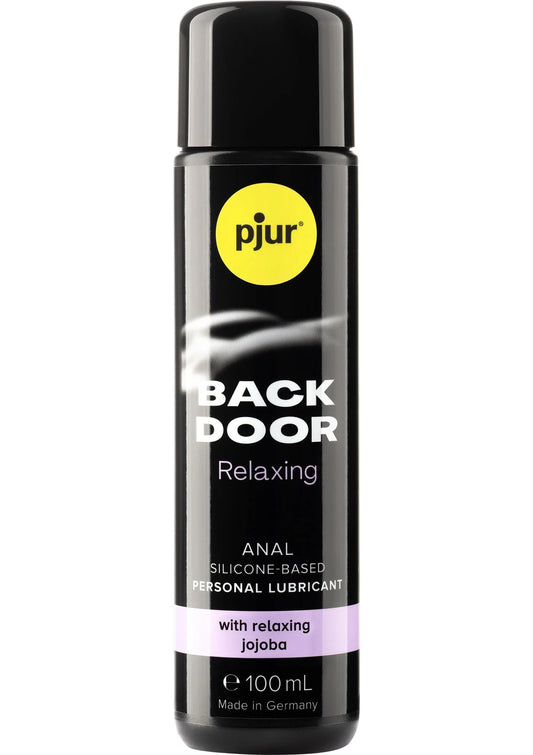 Siliconen glijmiddel pjur Back Door Relaxing in zwarte fles met 100 ml label