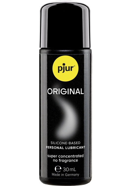 Siliconen glijmiddel pjur Original, zwarte fles met geel pjur-label, 30 ml