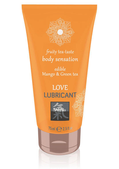 Eetbaar glijmiddel in oranje tube, mango & groene thee, 75 ml