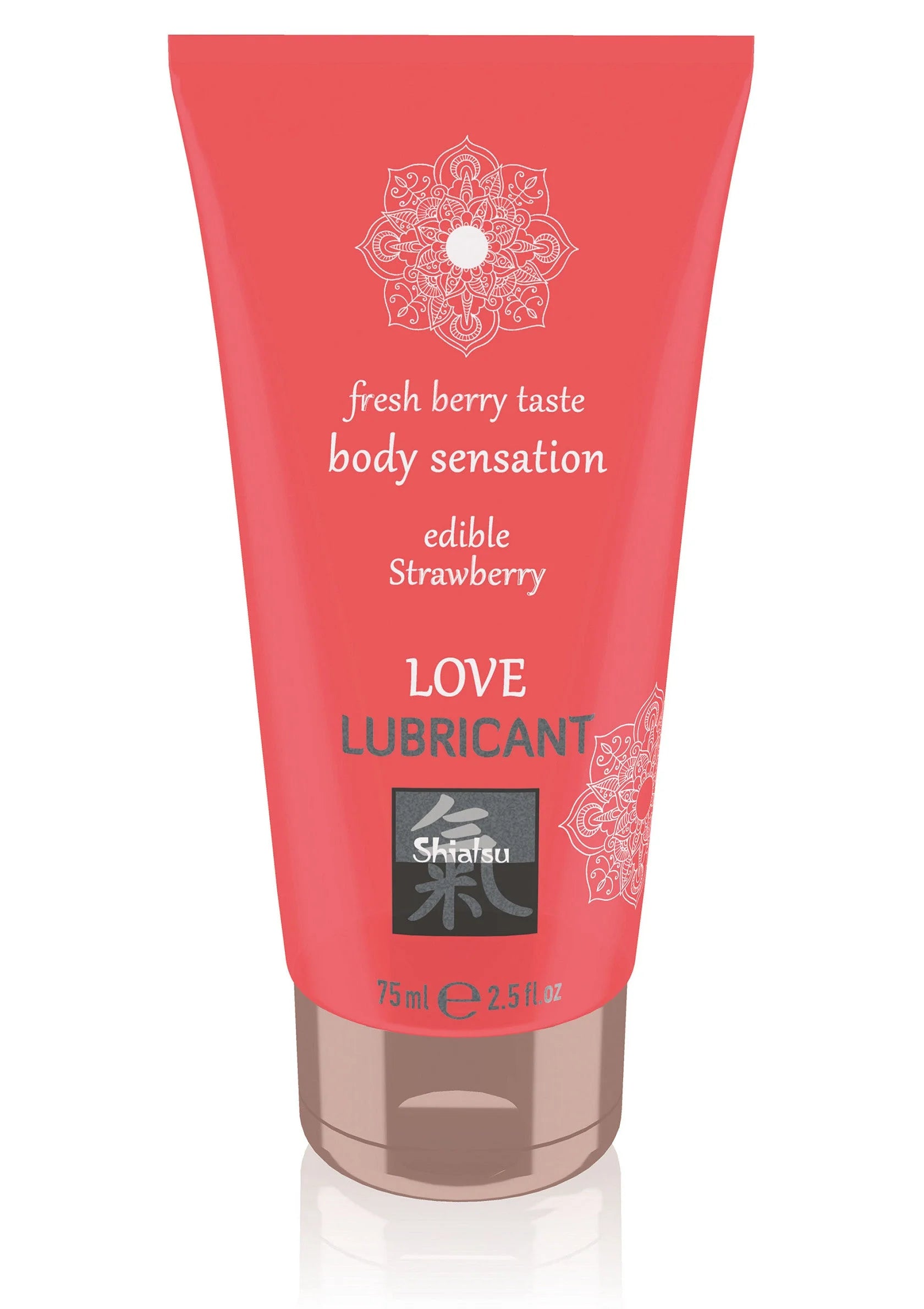 Shiatsu liefdeglijmiddel tube, 75 ml, Strawberry, rood