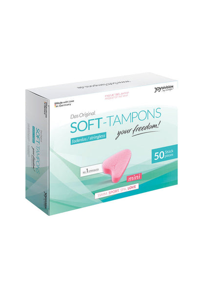 Beste vandaag nog: Soft Tampons Mini (Box of 50) by Joy Division - bij Happytoys Sexshop: online sex shop for Feeling Happy & Easy 😊 - Default Title - 93532 - NATUREL