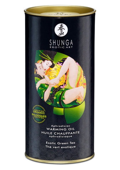 Shunga warmingolieblik met exotische groene thee, 100 ml