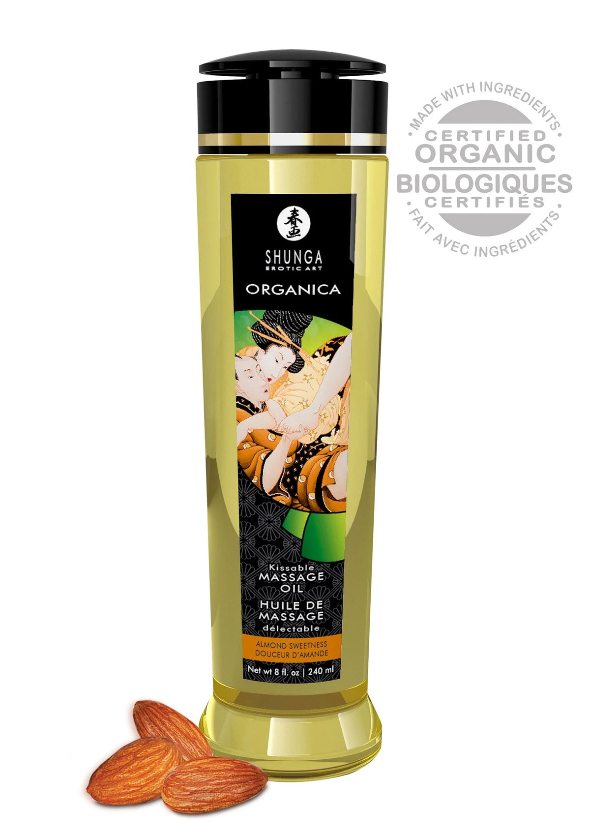 Beste vandaag nog: Organica Kissable Oil by Shunga - bij Happytoys Sexshop: online sex shop for Feeling Happy & Easy 😊 - Almond - 94514 - ALMOND - 240