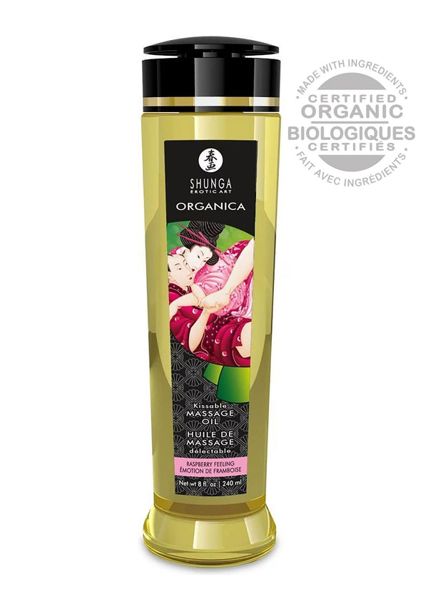 Beste vandaag nog: Organica Kissable Oil by Shunga - bij Happytoys Sexshop: online sex shop for Feeling Happy & Easy 😊 - Raspberry - 94514 - RASPBERRY - 240