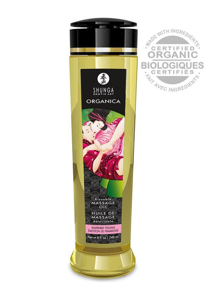 Beste vandaag nog: Organica Kissable Oil by Shunga - bij Happytoys Sexshop: online sex shop for Feeling Happy & Easy 😊 - Raspberry - 94514 - RASPBERRY - 240