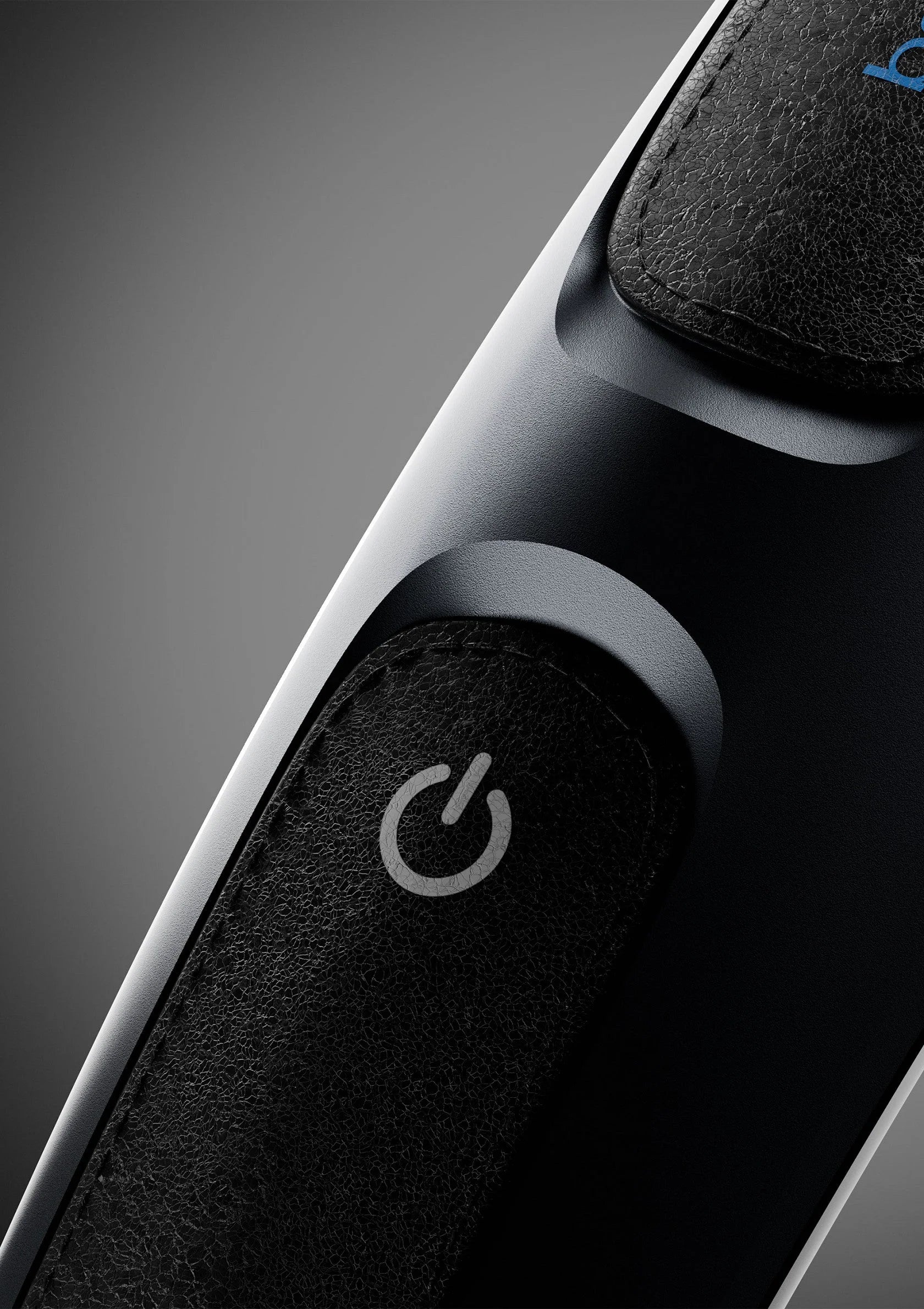 Bathmate Trim 2.0 handgreep met zwarte textuur en aan-uitknop detail