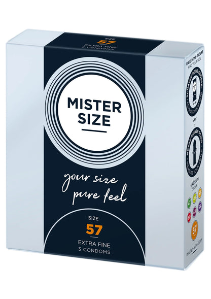 Beste vandaag nog: 57mm Condoms 3pcs by Mister Size - bij Happytoys Sexshop: online sex shop for Feeling Happy & Easy 😊