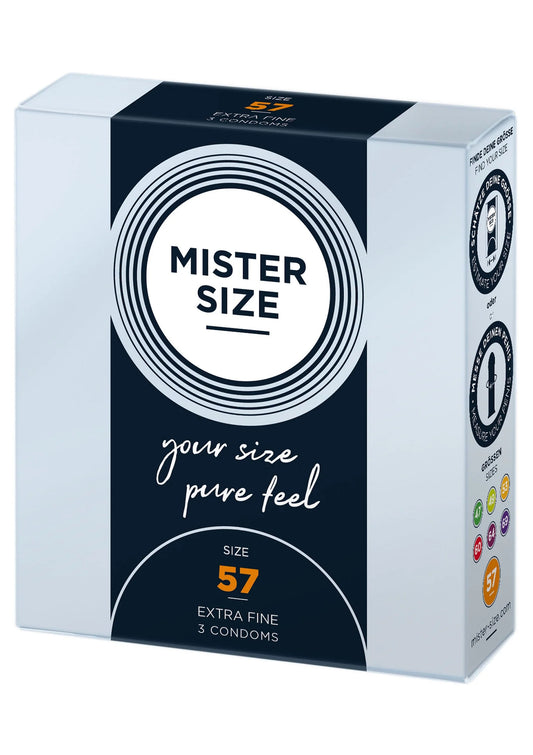Beste vandaag nog: 57mm Condoms 3pcs by Mister Size - bij Happytoys Sexshop: online sex shop for Feeling Happy & Easy 😊