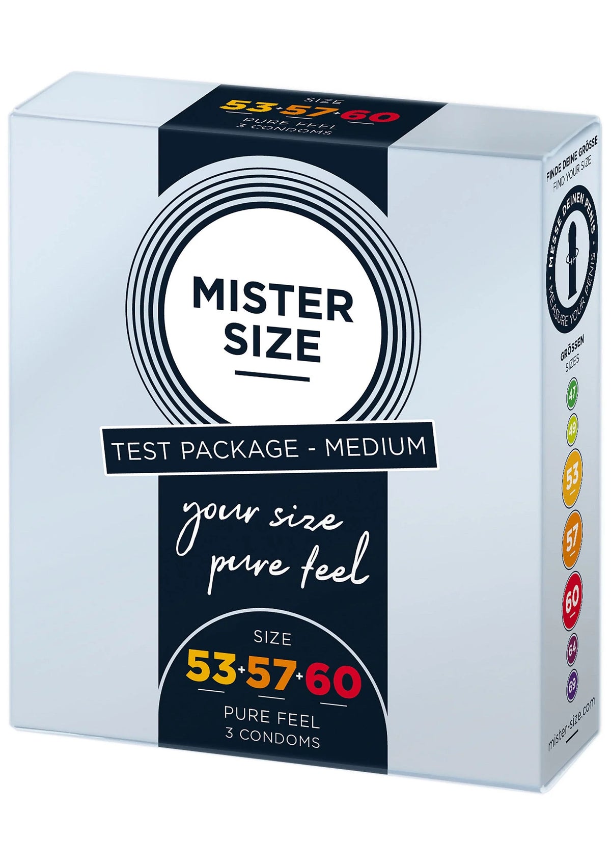 Beste vandaag nog: Condooms 53 - 57 - 60mm 3 - pack by Mister Size - bij Happytoys