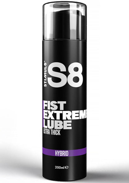 S8 Fist Extreme lube, 200 ml: zwarte sprayfles met transparante dop en paarse HYBRID band