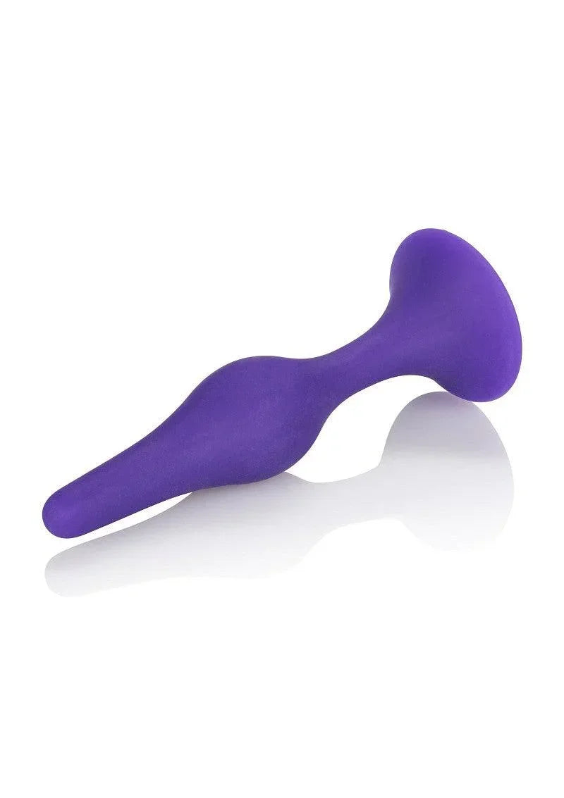 Enkele paarse booty trainer buttplug, afgeronde kop met taps toelopend lijf.