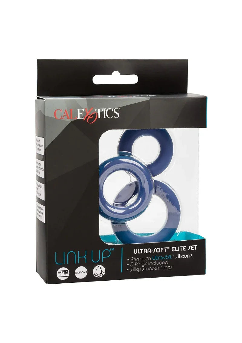 Link Up Ultra-Soft Elite Set Cockring by CalExotics - Happytoys Sexshop: online sex shop for Feeling Happy & Easy 😊 - Discreet geleverd