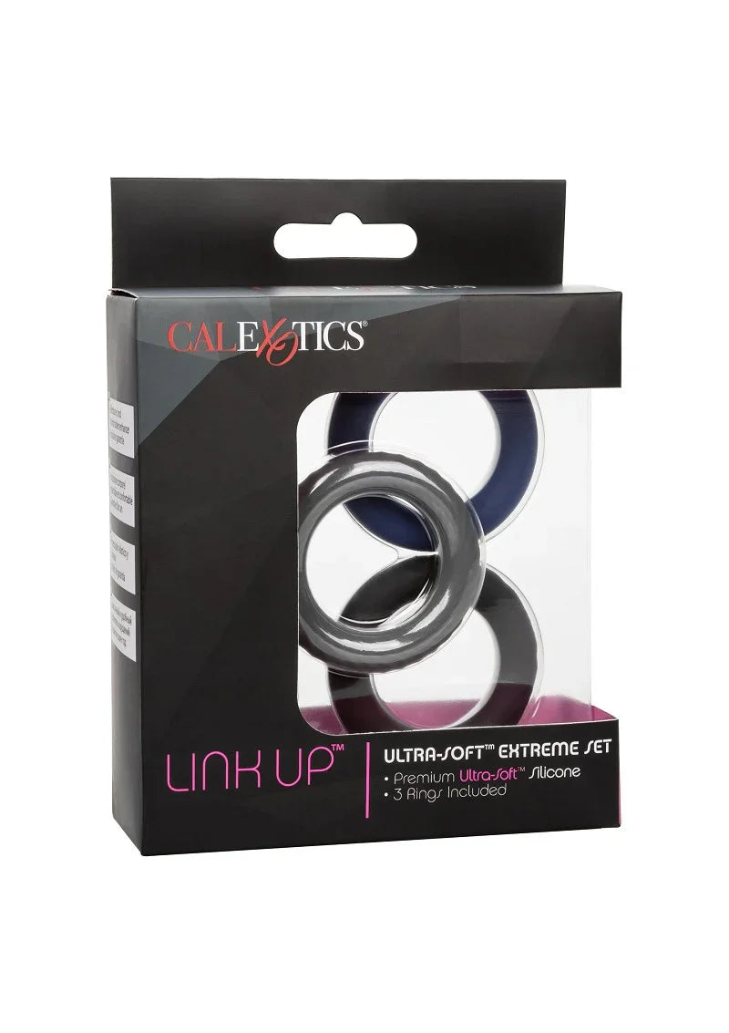 Link Up Ultra-Soft Extreme Set cockring by CalExotics - Happytoys Sexshop: online sex shop for Feeling Happy & Easy 😊 - Discreet geleverd