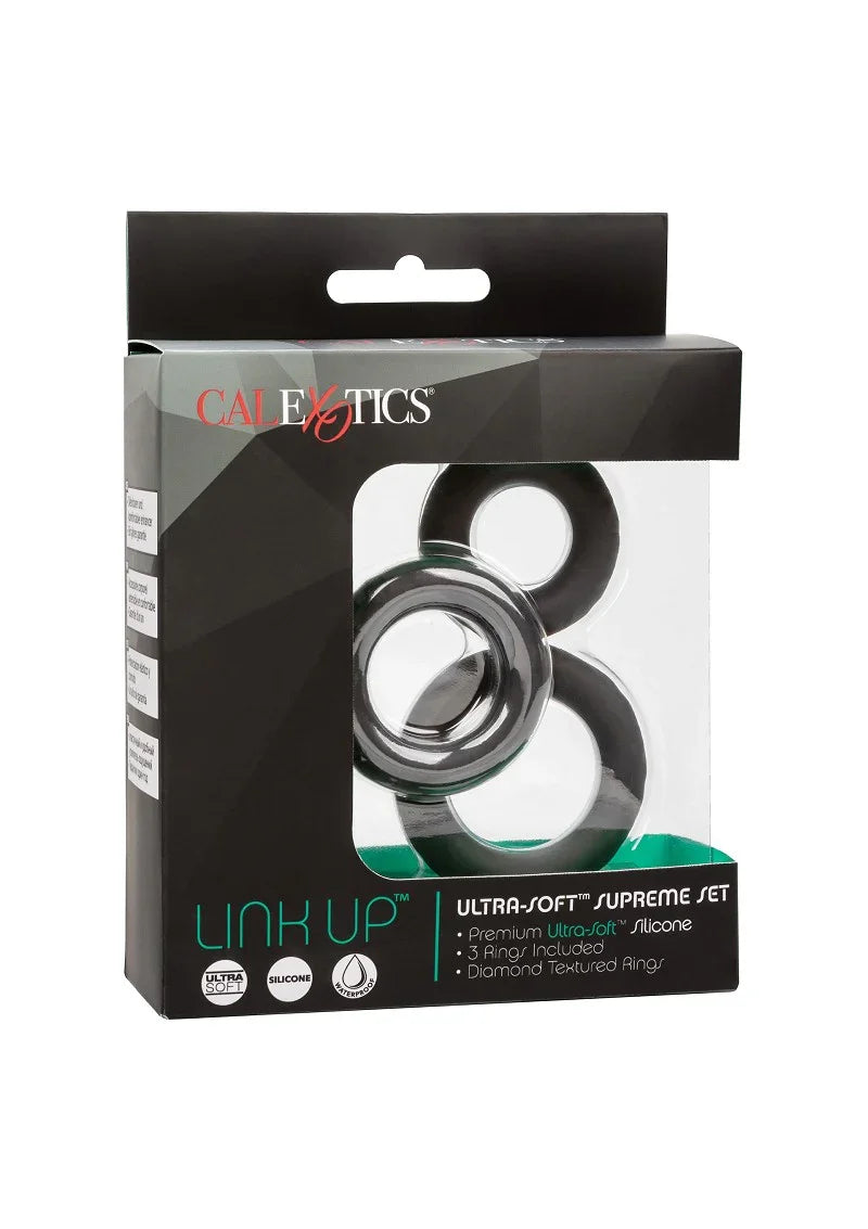 Link Up Ultra-Soft Supreme Set cockring by CalExotics - Happytoys Sexshop: online sex shop for Feeling Happy & Easy 😊 - Discreet geleverd