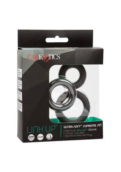 Link Up Ultra-Soft Supreme Set cockring by CalExotics - Happytoys Sexshop: online sex shop for Feeling Happy & Easy 😊 - Discreet geleverd