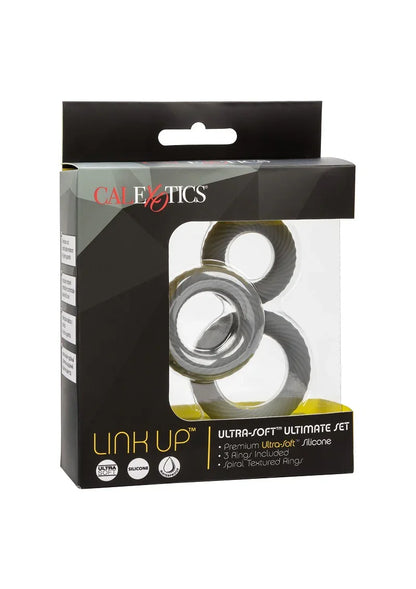 ♂ CalExotics Link Up Ultra-Soft Ultimate Set Cockring - Happytoys Sexshop: online sex shop for Feeling Happy & Easy 😊 - Discreet geleverd