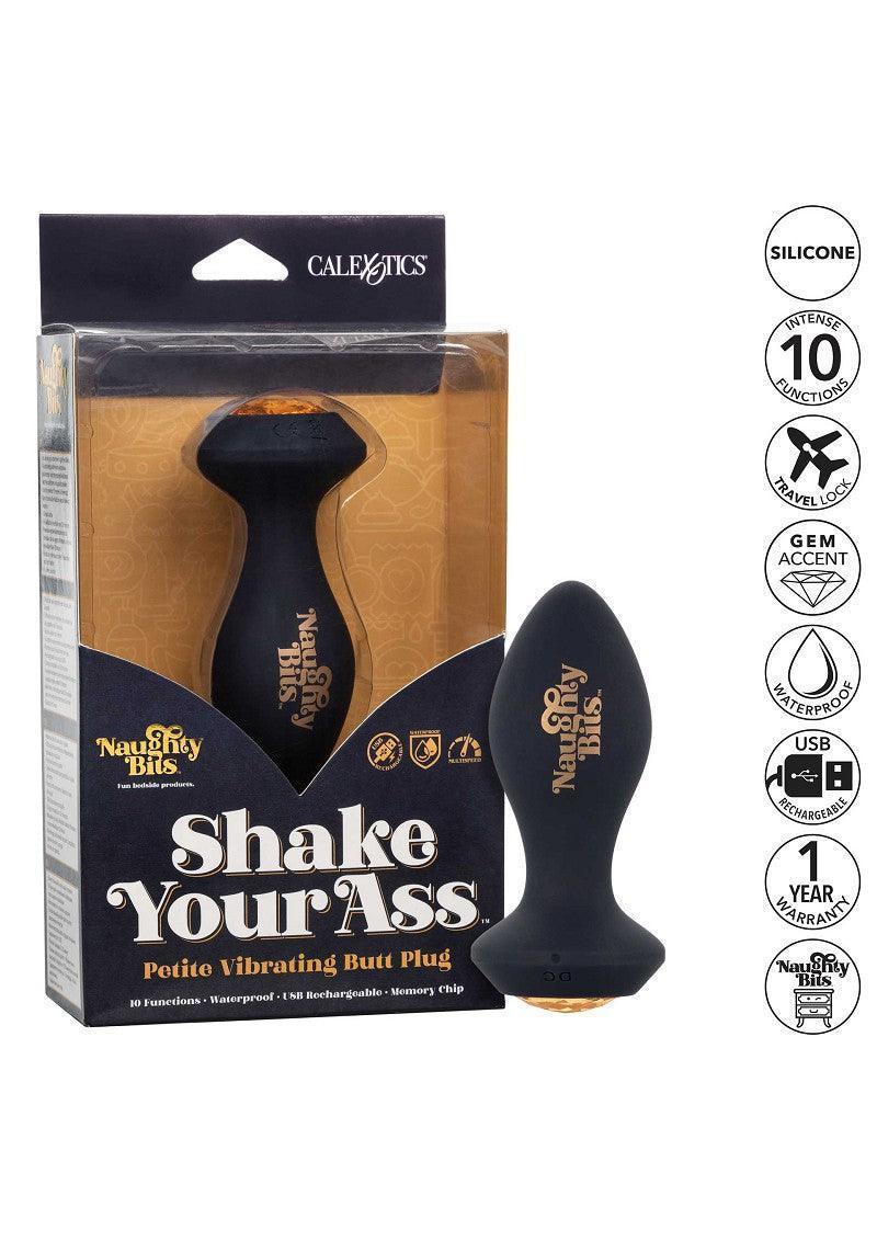 Verpakking van CalExotics vibrerende kontplug met zwarte plug en amberkleurige steen