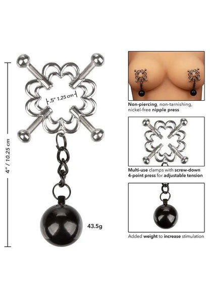 Beste vandaag nog: 4 - Point Weighted Nipple Press by CalExotics - bij Happytoys