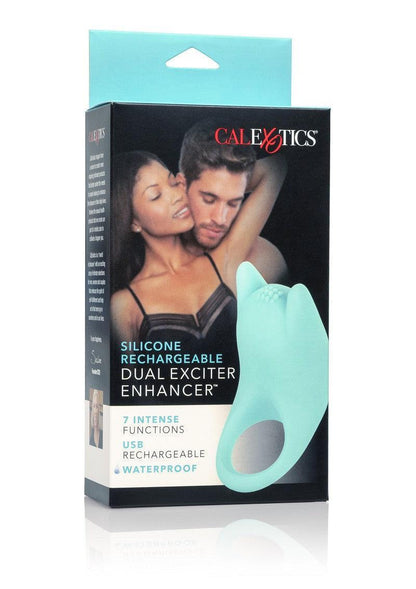 Silicone Rechargeable Dual Exciter Enhancer cockring & Vibrator in 1 by CalExotics - Happytoys Sexshop: online sex shop for Feeling Happy & Easy 😊 - Discreet geleverd